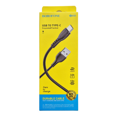 Кабель Borofone BX51 Type-C Black (100см)